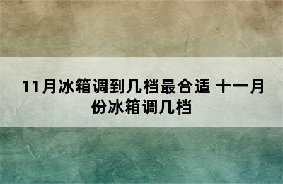 11月冰箱调到几档最合适 十一月份冰箱调几档